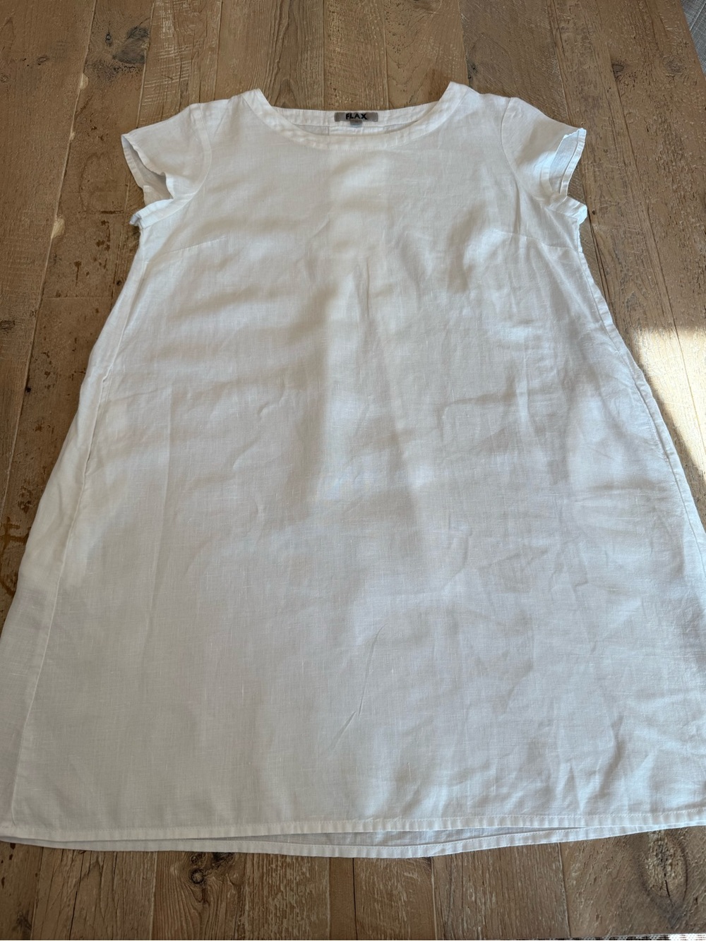 FLAX Tuck Back Dress - Linen Shift Dress S